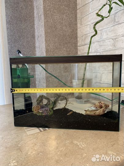 Аквариум 10 л, кормушка, лампа