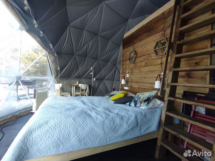 Утепленный геокупол -30 Глэмпинг Шатер сферический