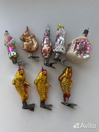 Елочные игрушки СССР на прищепке