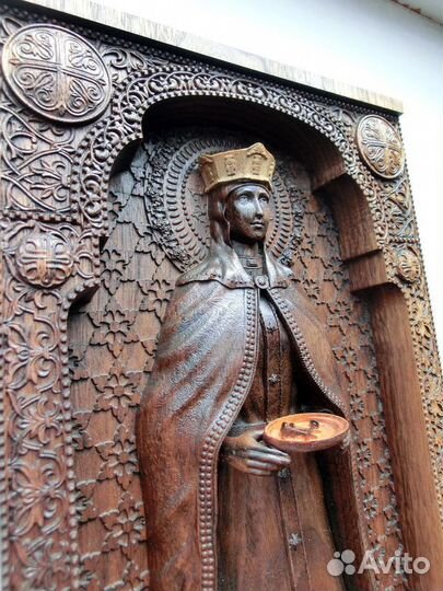 Уникальная резная Икона Святой Елены