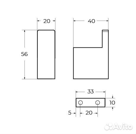 Крючок Cezares Slider slider-HK-NOP черный матовый