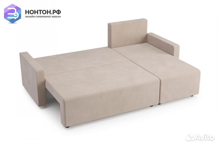 Диван угловой еврокнижка Мидгард темно-бежевый