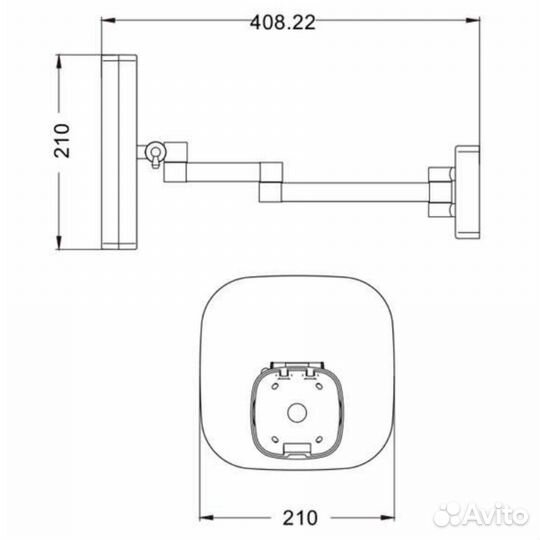 Зеркало настенное c увеличением 5х java S-M332H ч