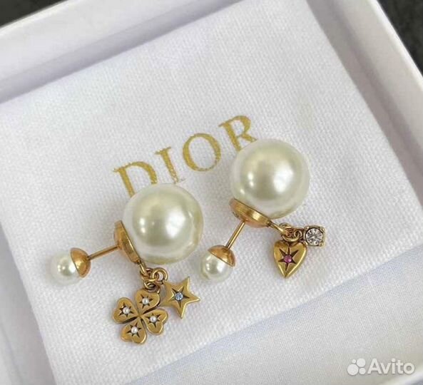 Серьги пусеты Dior Tribales Lucky Charms женские