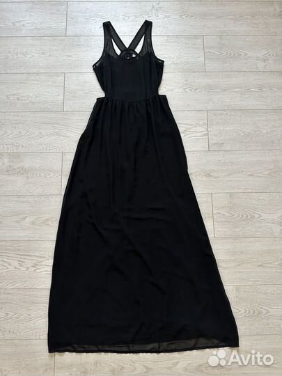 Платье Zara черное в пол 26 s