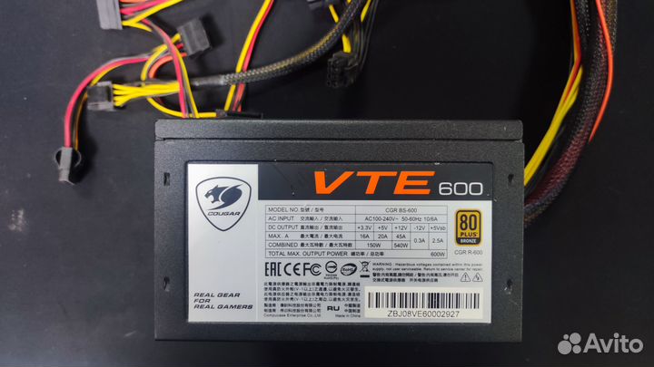 Блок питания Cougar VTE 600 600W