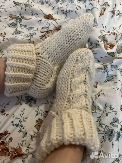 Носки шерстяные вязаные