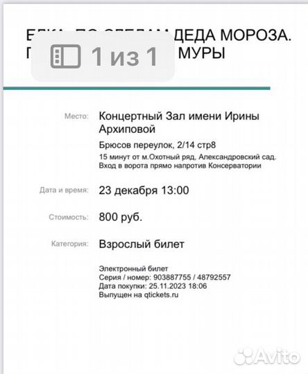Два Билета на новогоднее представление