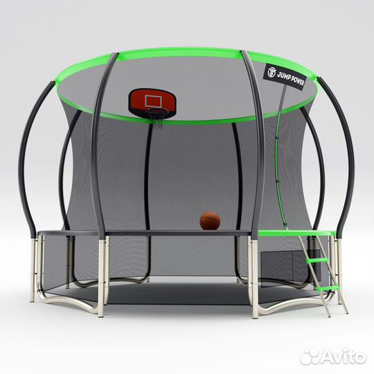 Батут Jump Power 12 ft Pro Inside Basket Green