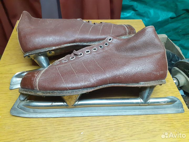 Коньки СССР на кожаных ботинках