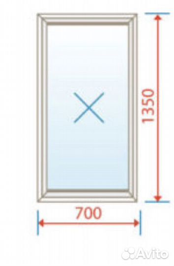 Пластиковое окно 1350х700 под заказ