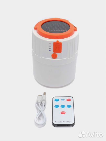 Кемпинговый фонарь с USB, с солнечной батареей