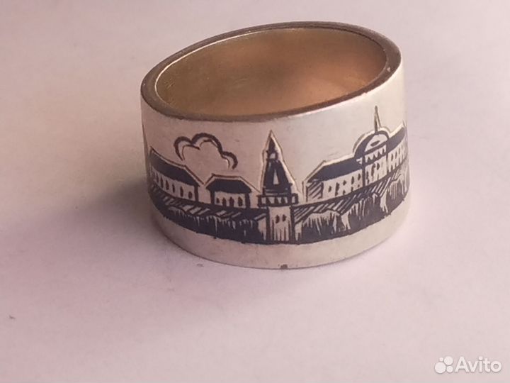 Кольцо СССР серебро 875