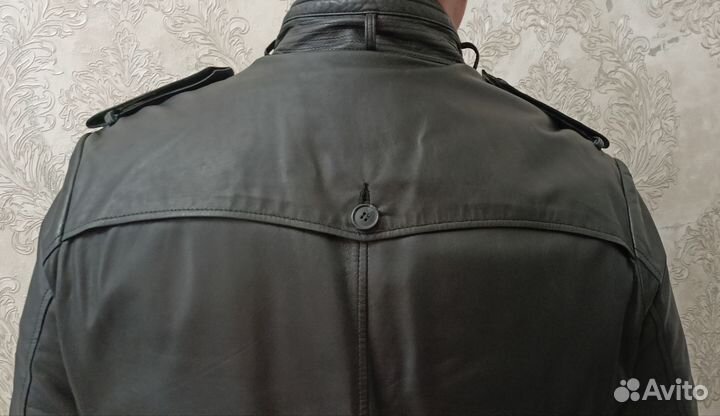 Кожаный плащ мужской