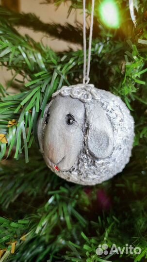 Ёлочные игрушки папье-маше Снеговик, Осёл, Девочка