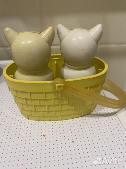 Игрушки СССР Котята в корзине СССР
