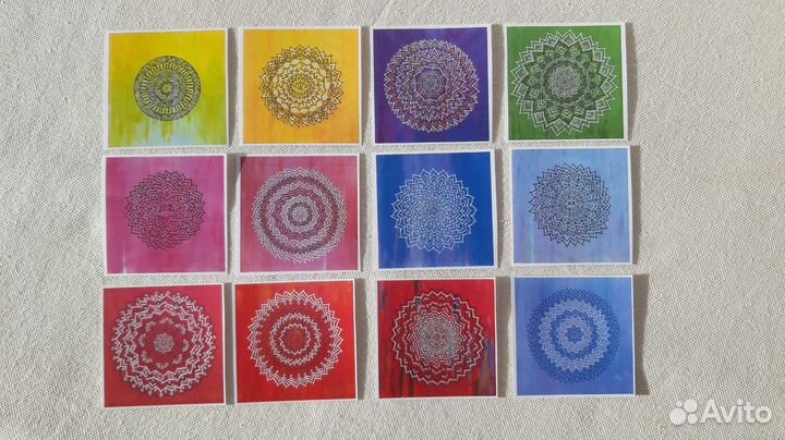 Наклейки, стикеры, 6,5х6,5см, 12 штук