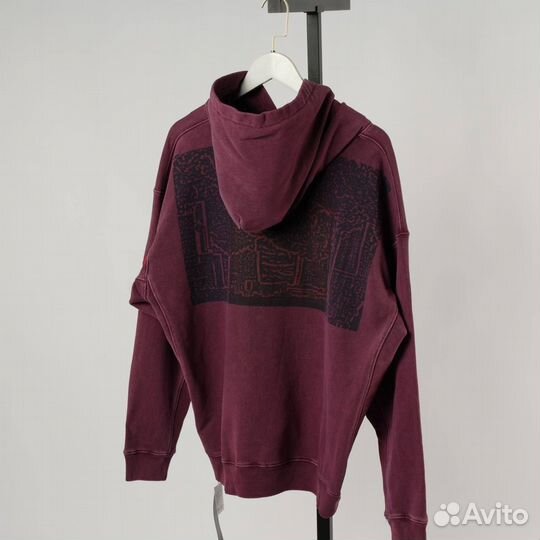 Худи Cavempt оверсайз погружное бордового цвета