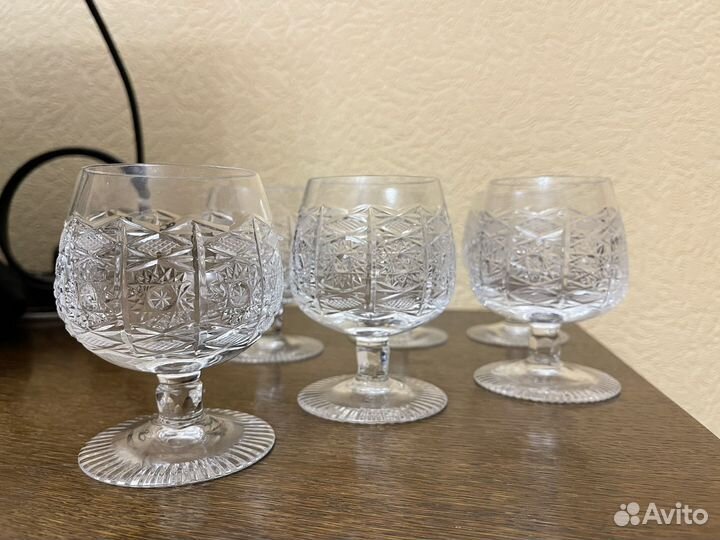 Хрустальные бокалы, 6 штук