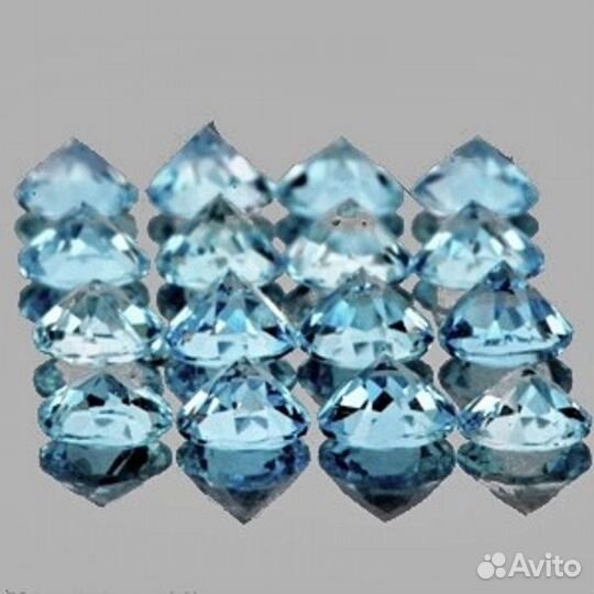 Аквамарин натуральный 0,92Ct 2,0мм 30шт VVS Круг