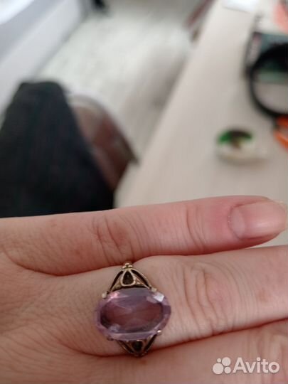 Серебряное кольцо СССР с александритом