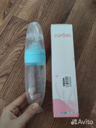 Детская бутылочка с ложечкой для кормления 90мл