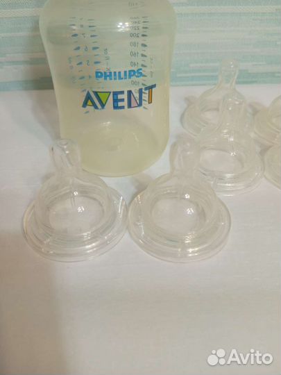 Бутылочка avent и 7 сосок avent