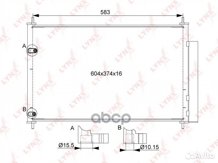 Радиатор кондиционера с осушителем RC0100 lynxauto