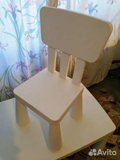 Стул и стол икеа Маммут IKEA Mammut белый
