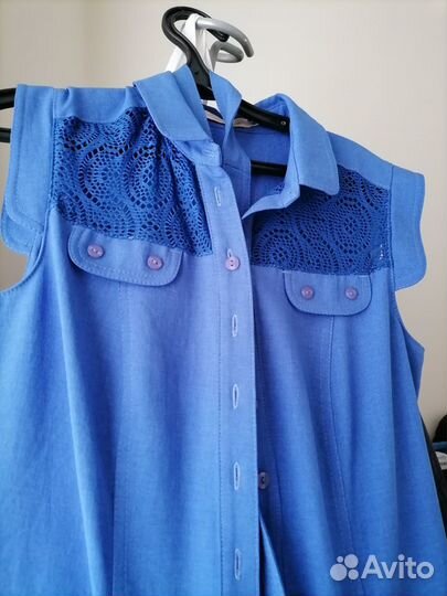 Комбинезон из льна с кружевом