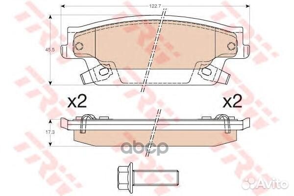 GDB4452 Колодки тормозные cadillac SRX 04-08 за