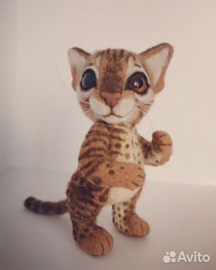 Игрушка из шерсти, валяная игрушка, кошка