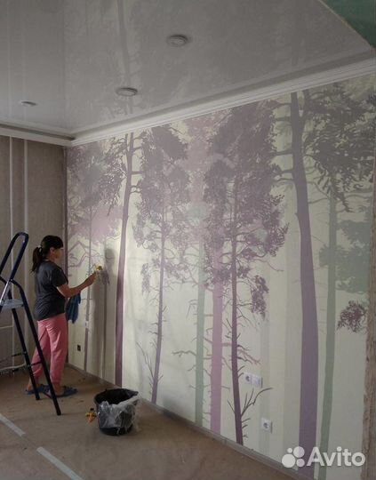 Поклейка обоев