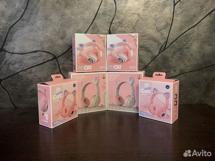 Беспроводные наушники светящиеся детские CAT
