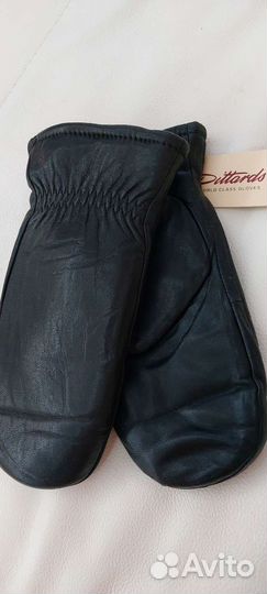 Мужские варежки из натуральной кожи