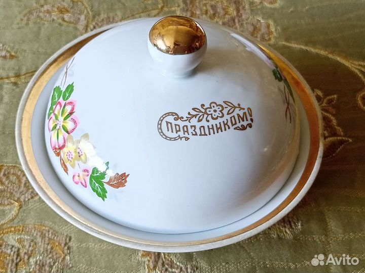 Масленка фарфор СССР