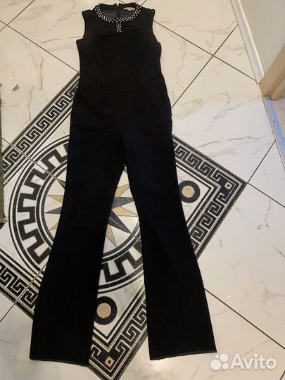 Комбинезон женский со стразами клеш