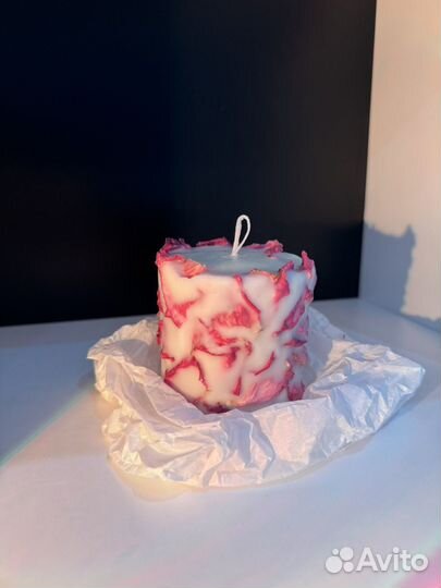 Ботаническая свеча с розой