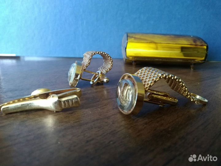 Запонки и булавка для галстука, винтаж,70-е гг