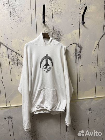 Худи Yeezy «изи» logo over white Оригинал