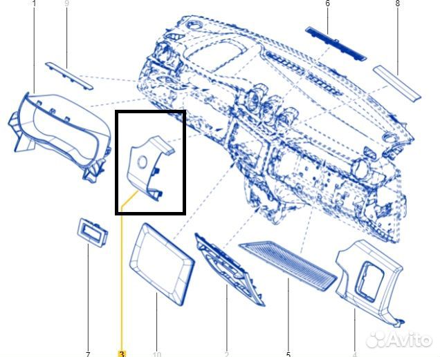 Декоративная накладка на торпедо Renault Duster