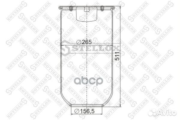 90-48130-SX пневмоподушка без стак.4 отв. шп