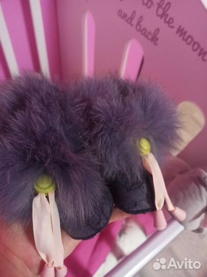 Пинетки меховые теплые