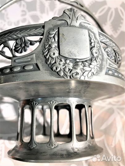 Старинная ваза на ножке посеребрение, Европа