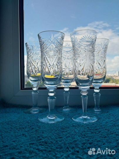 Хрустальные фужеры СССР старинные