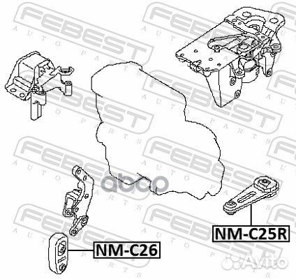 Подушка двигателя перед прав/лев NMC26 Febest