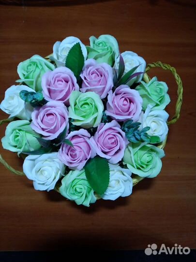 Букет из мыльных роз