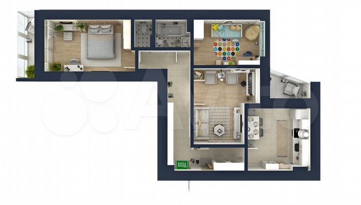 3-к. квартира, 83,4 м², 11/20 эт.