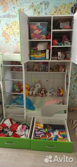 Двухъярусная кровать с ящиками