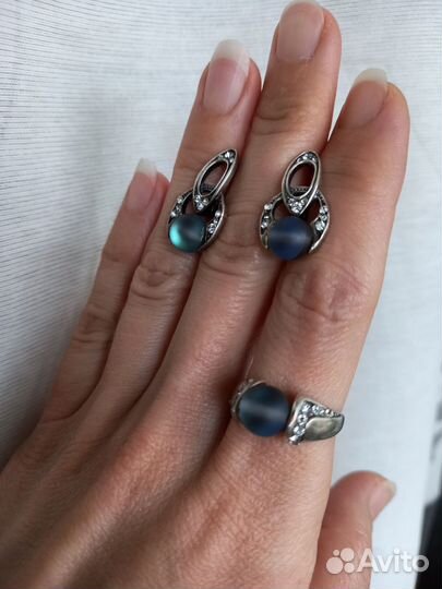 Серебряные серьги, подвески